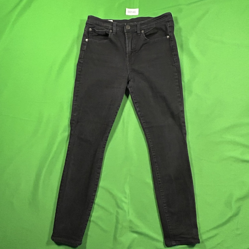 Gap True Skinny Mid Rise Black Denim Jeans Size 29 -8s